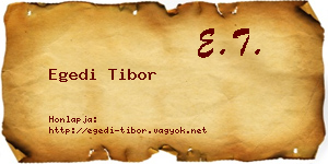 Egedi Tibor névjegykártya